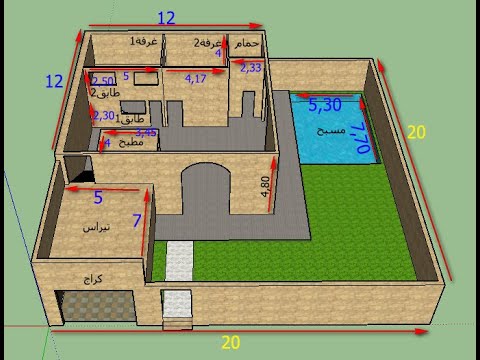 بيت 400 متر-مخطط تصميم بيت 400متر 14818